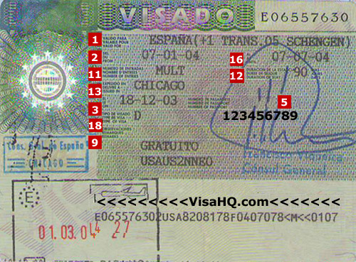 Spanish Visa Stock Photo